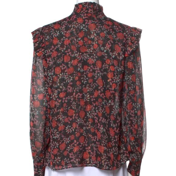 MISA Los Angeles NWT Red & Black Floral Ruffle Blouse Top – Medium - Picture 13 of 15